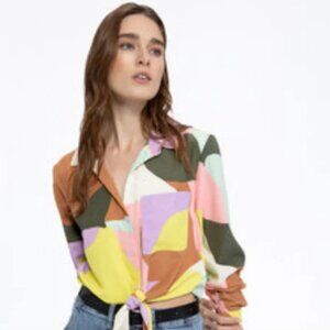 Sanctuary Girlfriend Button Front Shirt Size XL